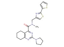 N-methyl-2-(1-pyrrolidinyl)-N-{[2-(2-thienyl)-1,3-thiazol-4-yl]methyl}-5,6,7,8-tetrahydro-4-quinazolinecarboxamide