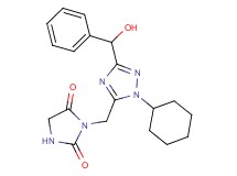 3-({1-cyclohexyl-3-[hydroxy(phenyl)methyl]-1H-1,2,4-triazol-5-yl}methyl)imidazolidine-2,4-dione