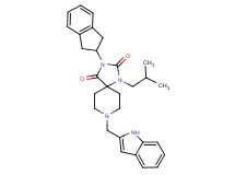 3-(2,3-dihydro-1H-inden-2-yl)-8-(1H-indol-2-ylmethyl)-1-isobutyl-1,3,8-triazaspiro[4.5]decane-2,4-dione
