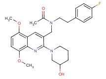 N-[2-(4-fluorophenyl)ethyl]-N-{[2-(3-hydroxy-1-piperidinyl)-5,8-dimethoxy-3-quinolinyl]methyl}acetamide