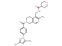 N-({7-[4-(3,5-dimethyl-1H-pyrazol-1-yl)benzoyl]-3-methyl-5,6,7,8-tetrahydro-2,7-naphthyridin-4-yl}methyl)tetrahydro-2H-pyran-4-carboxamide