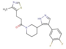 3-[4-(3,4-difluorophenyl)-1H-pyrazol-5-yl]-1-[3-(4-methyl-1,3-thiazol-5-yl)propanoyl]piperidine