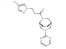 (1S*,5R*)-6-[3-(4-chloro-1H-pyrazol-1-yl)propanoyl]-3-(2-pyrimidinyl)-3,6-diazabicyclo[3.2.2]nonane