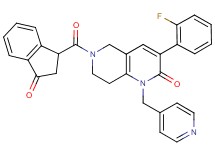 3-(2-fluorophenyl)-6-[(3-oxo-2,3-dihydro-1H-inden-1-yl)carbonyl]-1-(4-pyridinylmethyl)-5,6,7,8-tetrahydro-1,6-naphthyridin-2(1H)-one