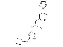 1-[2-(cyclopentylmethyl)-1H-imidazol-4-yl]-N-methyl-N-[3-(1H-pyrazol-1-yl)benzyl]methanamine