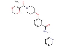 3-({1-[(3-methyl-5,6-dihydro-1,4-dioxin-2-yl)carbonyl]-4-piperidinyl}oxy)-N-(2-pyridinylmethyl)benzamide