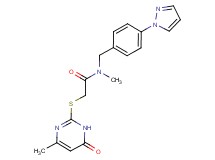 N-methyl-2-[(4-methyl-6-oxo-1,6-dihydro-2-pyrimidinyl)thio]-N-[4-(1H-pyrazol-1-yl)benzyl]acetamide