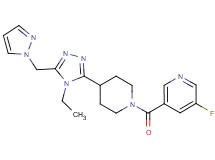 3-({4-[4-ethyl-5-(1H-pyrazol-1-ylmethyl)-4H-1,2,4-triazol-3-yl]piperidin-1-yl}carbonyl)-5-fluoropyridine