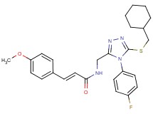 (2E)-N-{[5-[(cyclohexylmethyl)thio]-4-(4-fluorophenyl)-4H-1,2,4-triazol-3-yl]methyl}-3-(4-methoxyphenyl)acrylamide