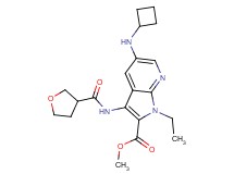 methyl 5-(cyclobutylamino)-1-ethyl-3-[(tetrahydro-3-furanylcarbonyl)amino]-1H-pyrrolo[2,3-b]pyridine-2-carboxylate