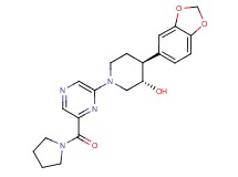 (3S*,4S*)-4-(1,3-benzodioxol-5-yl)-1-[6-(pyrrolidin-1-ylcarbonyl)pyrazin-2-yl]piperidin-3-ol