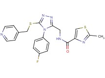 N-({4-(4-fluorophenyl)-5-[(4-pyridinylmethyl)thio]-4H-1,2,4-triazol-3-yl}methyl)-2-methyl-1,3-thiazole-4-carboxamide