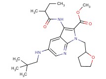 methyl 5-[(2,2-dimethylpropyl)amino]-3-[(2-methylbutanoyl)amino]-1-(tetrahydro-2-furanylmethyl)-1H-pyrrolo[2,3-b]pyridine-2-carboxylate