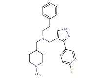 N-{[3-(4-fluorophenyl)-1H-pyrazol-4-yl]methyl}-N-[(1-methyl-4-piperidinyl)methyl]-2-phenylethanamine
