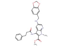 methyl 5-[(1,3-benzodioxol-5-ylmethyl)amino]-1-methyl-3-[(3-phenylpropanoyl)amino]-1H-pyrrolo[2,3-b]pyridine-2-carboxylate