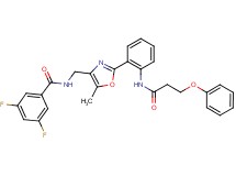3,5-difluoro-N-[(5-methyl-2-{2-[(3-phenoxypropanoyl)amino]phenyl}-1,3-oxazol-4-yl)methyl]benzamide