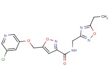 5-{[(5-chloropyridin-3-yl)oxy]methyl}-N-[(5-ethyl-1,2,4-oxadiazol-3-yl)methyl]isoxazole-3-carboxamide