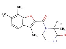 3,3-dimethyl-4-[(3,6,7-trimethyl-1-benzofuran-2-yl)carbonyl]-2-piperazinone