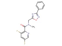 3,5-difluoro-N-methyl-N-[(3-phenyl-1,2,4-oxadiazol-5-yl)methyl]-2-pyridinecarboxamide