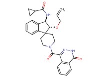 N-{(2R*,3R*)-2-(allyloxy)-1'-[(4-oxo-3,4-dihydro-1-phthalazinyl)carbonyl]-2,3-dihydrospiro[indene-1,4'-piperidin]-3-yl}cyclopropanecarboxamide