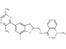 2-(dimethylamino)-N-{[5-(3,6-dimethyl-2-pyrazinyl)-7-fluoro-2,3-dihydro-1-benzofuran-2-yl]methyl}benzamide