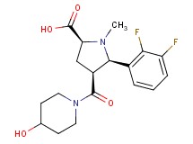 (2S*,4S*,5R*)-5-(2,3-difluorophenyl)-4-[(4-hydroxypiperidin-1-yl)carbonyl]-1-methylpyrrolidine-2-carboxylic acid