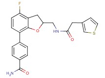 4-(4-fluoro-2-{[(3-thienylacetyl)amino]methyl}-2,3-dihydro-1-benzofuran-7-yl)benzamide