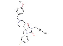 3-(2-butyn-1-yl)-5-(3-fluorobenzyl)-5-[1-(4-methoxybenzyl)-4-piperidinyl]-2,4-imidazolidinedione