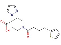 4-(1H-pyrazol-1-yl)-1-[4-(2-thienyl)butanoyl]piperidine-4-carboxylic acid
