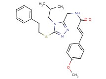 (2E)-N-({4-isobutyl-5-[(2-phenylethyl)thio]-4H-1,2,4-triazol-3-yl}methyl)-3-(4-methoxyphenyl)acrylamide