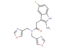 2-(5-fluoro-2-methyl-1H-indol-3-yl)-N,N-bis(1,3-oxazol-4-ylmethyl)acetamide