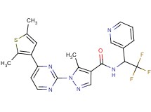 1-[4-(2,5-dimethyl-3-thienyl)-2-pyrimidinyl]-5-methyl-N-[2,2,2-trifluoro-1-(3-pyridinyl)ethyl]-1H-pyrazole-4-carboxamide