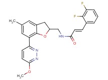 (2E)-3-(2,3-difluorophenyl)-N-{[7-(6-methoxy-3-pyridazinyl)-5-methyl-2,3-dihydro-1-benzofuran-2-yl]methyl}acrylamide