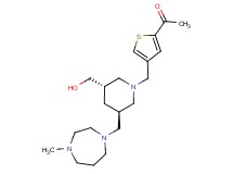 1-[4-({(3S*,5S*)-3-(hydroxymethyl)-5-[(4-methyl-1,4-diazepan-1-yl)methyl]piperidin-1-yl}methyl)-2-thienyl]ethanone