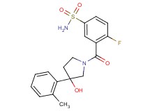 4-fluoro-3-{[3-hydroxy-3-(2-methylphenyl)-1-pyrrolidinyl]carbonyl}benzenesulfonamide