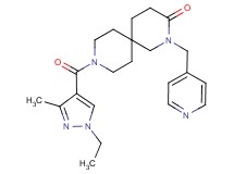 9-[(1-ethyl-3-methyl-1H-pyrazol-4-yl)carbonyl]-2-(pyridin-4-ylmethyl)-2,9-diazaspiro[5.5]undecan-3-one