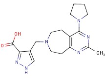 4-[(2-methyl-4-pyrrolidin-1-yl-5,6,8,9-tetrahydro-7H-pyrimido[4,5-d]azepin-7-yl)methyl]-1H-pyrazole-3-carboxylic acid