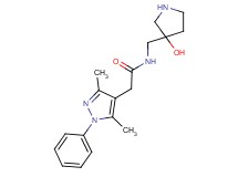 2-(3,5-dimethyl-1-phenyl-1H-pyrazol-4-yl)-N-[(3-hydroxy-3-pyrrolidinyl)methyl]acetamide