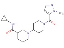 N-cyclopropyl-1'-[(1-methyl-1H-pyrazol-5-yl)carbonyl]-1,4'-bipiperidine-3-carboxamide
