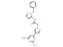 2-[4-(2-amino-6-methylpyrimidin-4-yl)-1H-pyrazol-1-yl]-N-(1-benzyl-1H-pyrazol-5-yl)acetamide