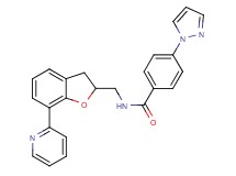 4-(1H-pyrazol-1-yl)-N-{[7-(2-pyridinyl)-2,3-dihydro-1-benzofuran-2-yl]methyl}benzamide