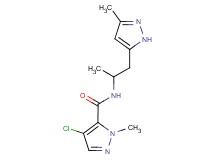 4-chloro-1-methyl-N-[1-methyl-2-(3-methyl-1H-pyrazol-5-yl)ethyl]-1H-pyrazole-5-carboxamide