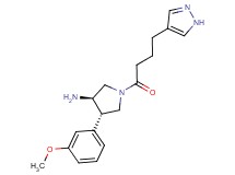(3R*,4S*)-4-(3-methoxyphenyl)-1-[4-(1H-pyrazol-4-yl)butanoyl]pyrrolidin-3-amine
