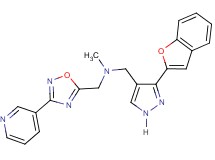 1-[3-(1-benzofuran-2-yl)-1H-pyrazol-4-yl]-N-methyl-N-{[3-(3-pyridinyl)-1,2,4-oxadiazol-5-yl]methyl}methanamine