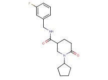 1-cyclopentyl-N-(3-fluorobenzyl)-6-oxo-3-piperidinecarboxamide