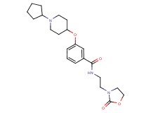 3-[(1-cyclopentyl-4-piperidinyl)oxy]-N-[2-(2-oxo-1,3-oxazolidin-3-yl)ethyl]benzamide