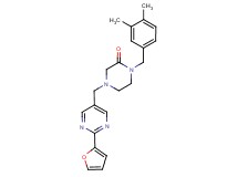 1-(3,4-dimethylbenzyl)-4-{[2-(2-furyl)-5-pyrimidinyl]methyl}-2-piperazinone