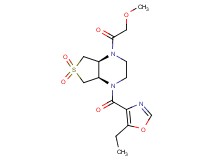 (4aS*,7aR*)-1-[(5-ethyl-1,3-oxazol-4-yl)carbonyl]-4-(methoxyacetyl)octahydrothieno[3,4-b]pyrazine 6,6-dioxide