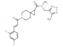 6-[(2E)-3-(2,4-difluorophenyl)-2-propenoyl]-N-methyl-N-[(4-methyl-1,2,5-oxadiazol-3-yl)methyl]-6-azaspiro[2.5]octane-1-carboxamide