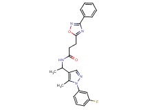 N-{1-[1-(3-fluorophenyl)-5-methyl-1H-pyrazol-4-yl]ethyl}-3-(3-phenyl-1,2,4-oxadiazol-5-yl)propanamide